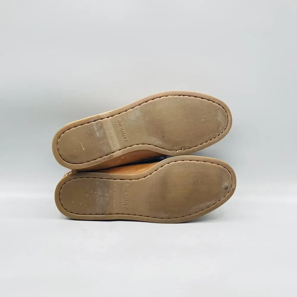 Sperry Shoes Mens 9 Brown Leather Top Sider Boat Deck Moc Toe Casual Comfort
